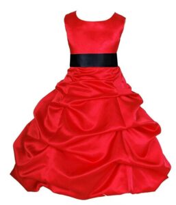 red color knee length cotton frock for girl